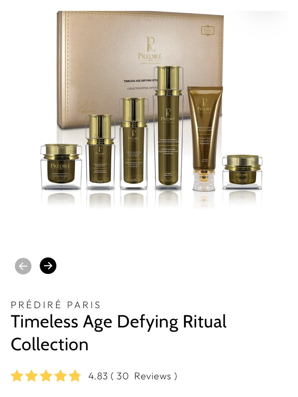 Prédiré Paris Timeless Age Defying Ritual Collection — Gold